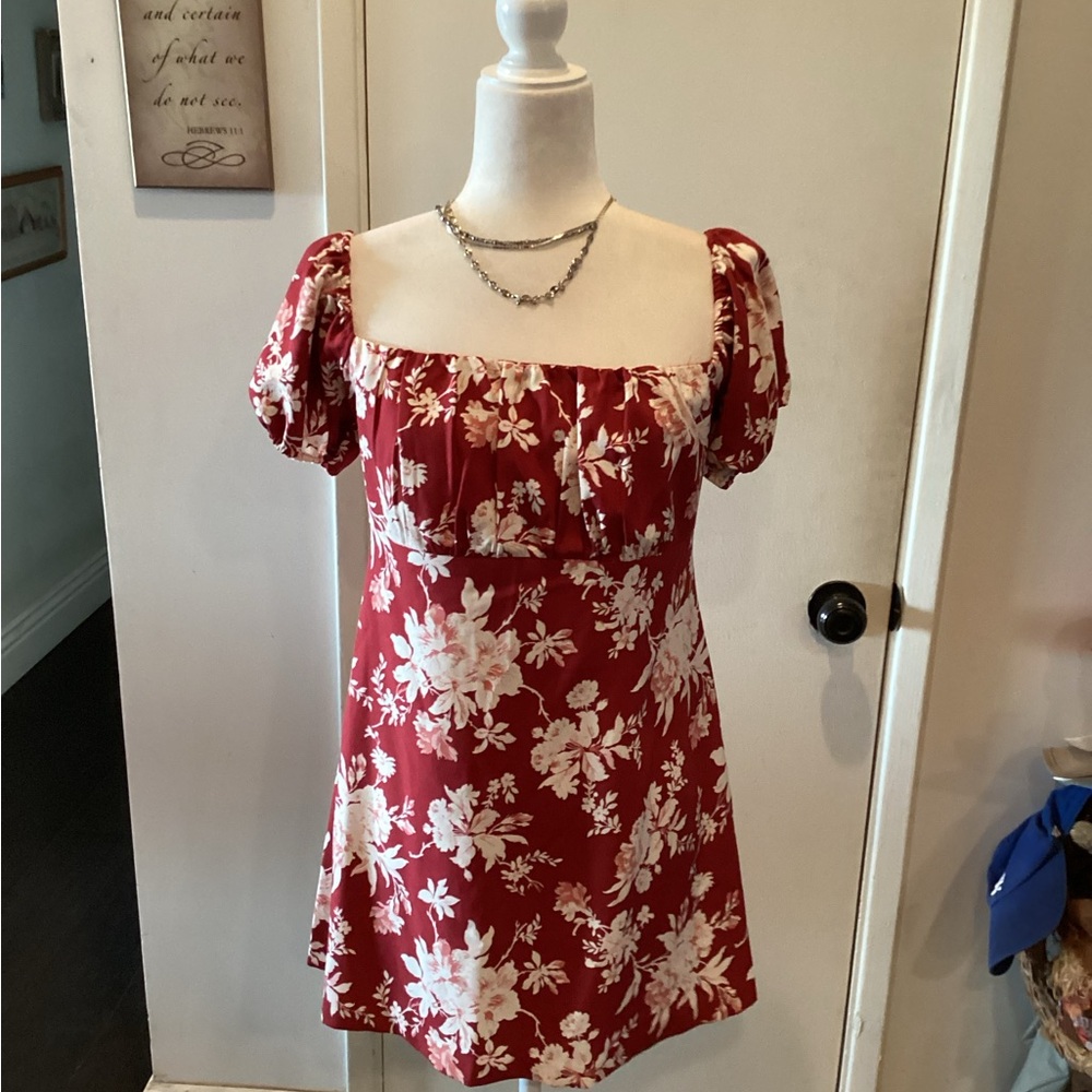 Abercrombie & Fitch Red Floral Mini Dress